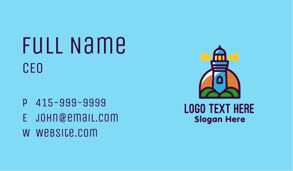 Island Lighthouse Tower  Business Card Design Image Preview