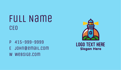 Island Lighthouse Tower  Business Card Image Preview