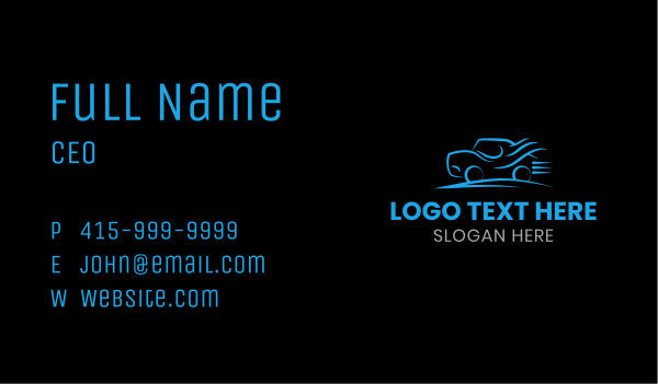 Fast Blue Car Business Card Design Image Preview