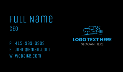 Fast Blue Car Business Card Image Preview