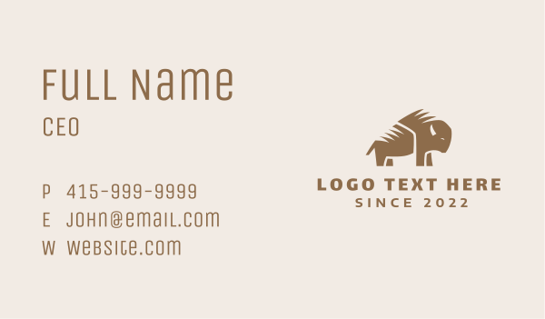 Bison Cattle Livestock Business Card Design Image Preview