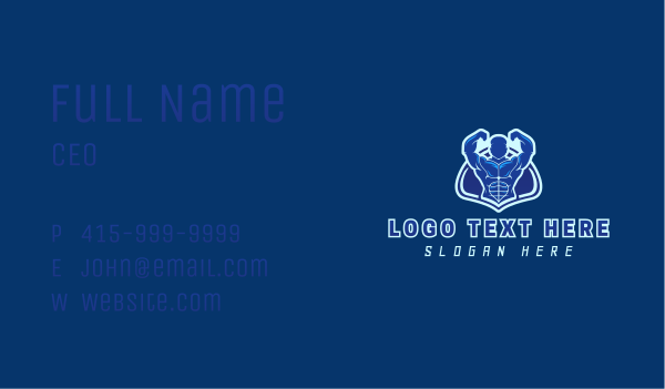 Gym Muscle Trainer Business Card Design Image Preview