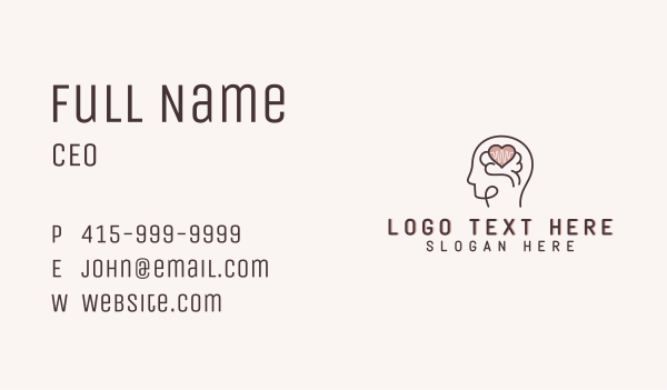 Brain Heart Mental Health Business Card Design Image Preview