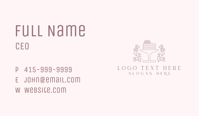 Floral Dessert Cake  Business Card Image Preview