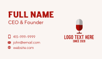 Red Wine Microphone Podcast Business Card Image Preview