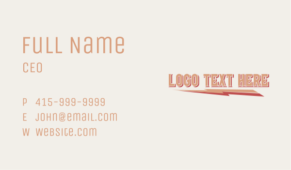 Vintage Thunderbolt Apparel Business Card Design Image Preview