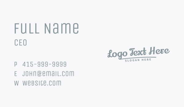 Classic Generic Script Wordmark Business Card Design Image Preview
