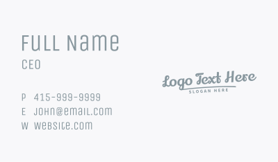 Classic Generic Script Wordmark Business Card Image Preview