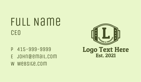 Green Military Letter Business Card Design
