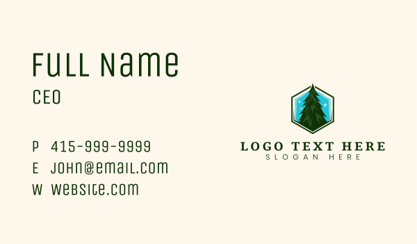 Eco Pine Tree Business Card Design Image Preview