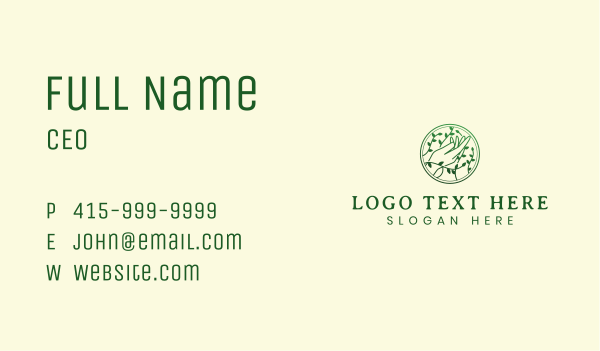 Natural Hand Vine Business Card Design Image Preview