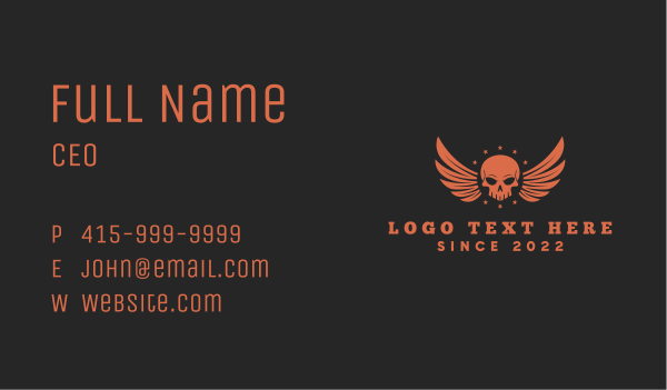 Gaming Skull Wings Business Card Design Image Preview