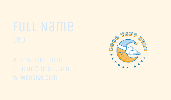 Dreamy Moon Cloud Business Card Design Image Preview