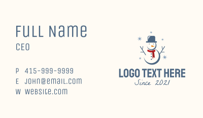 Christmas Snowman  Business Card Image Preview