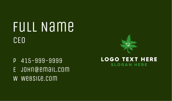 Green Weed Leaf Business Card Design Image Preview