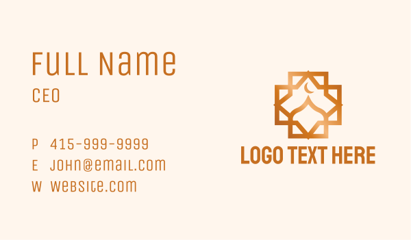 Geometric Muslim Dome Business Card Design Image Preview