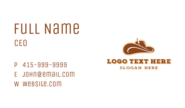 Western Cowboy Hat  Business Card Design Image Preview