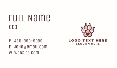Cute Paw Print Business Card Image Preview