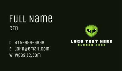 Alien Pixelated Game Business Card Image Preview