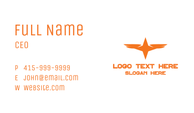 Orange Star Wing Business Card Image Preview