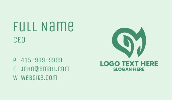 Natural Heart Plant Business Card Design Image Preview