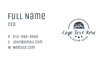 Summit Mountain Emblem Wordmark Business Card Image Preview