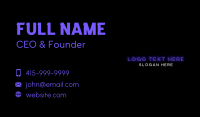 Neon Night Club Wordmark Business Card Preview