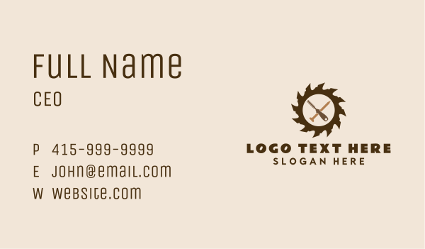 Chisel & Nail Carpentry Business Card Design Image Preview