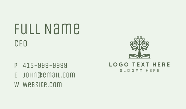 Educational Book Tree Business Card Design Image Preview