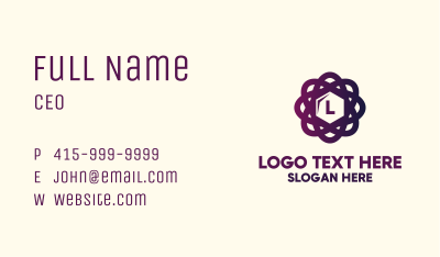 Violet Atomic Cube Letter Business Card Image Preview