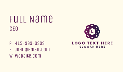 Violet Atomic Cube Letter Business Card Image Preview