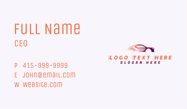Sports Car Driving Business Card Design Image Preview