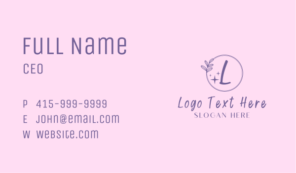 Feminine Letter Vine Business Card Design Image Preview