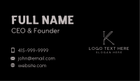 Geometric Monoline Letter K Business Card Image Preview