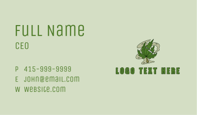 Smoking Marijuana Mascot Business Card Image Preview