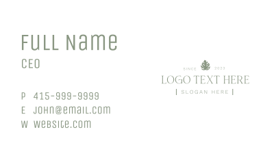 Minimalist Leaf Wordmark Business Card Image Preview