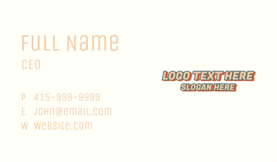 Minimalist Retro Wordmark Business Card Image Preview