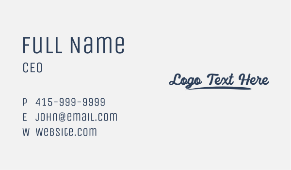 Quirky Business Wordmark Business Card Design Image Preview