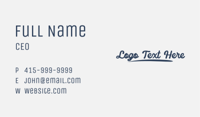 Quirky Business Wordmark Business Card Image Preview