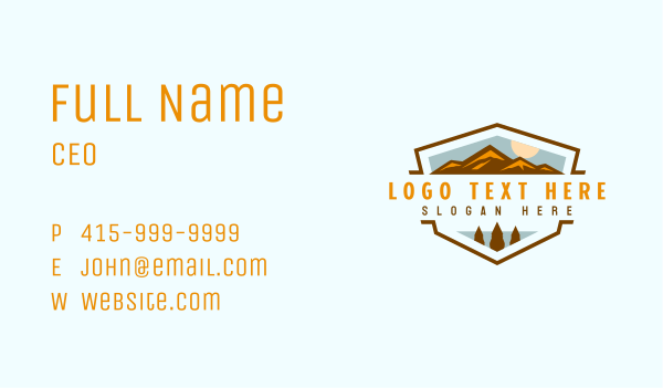 Sunset Mountain Journey Business Card Design Image Preview