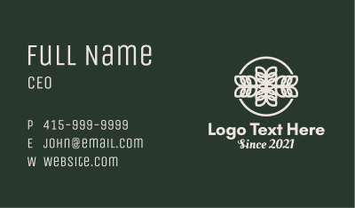 Botanical Leaf Emblem Business Card