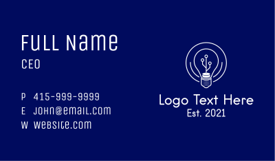 Light Bulb Technology Business Card