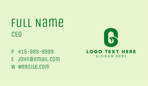 Green Natural Letter G  Business Card Design Image Preview