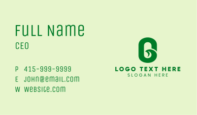 Green Natural Letter G  Business Card Image Preview