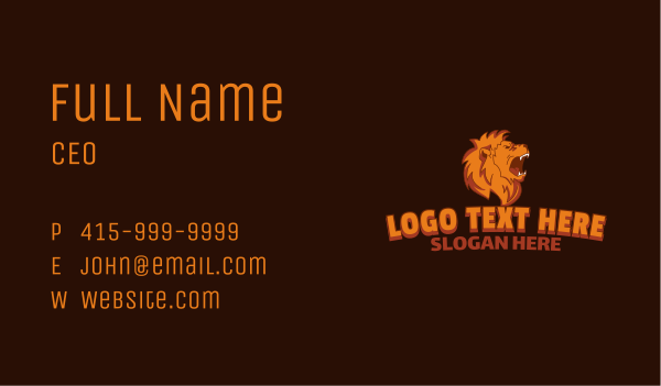 Lion Game Streaming Business Card Design Image Preview