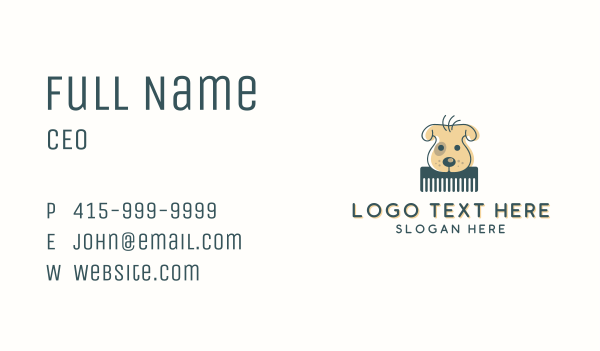 Dog Grooming Comb Business Card Design Image Preview