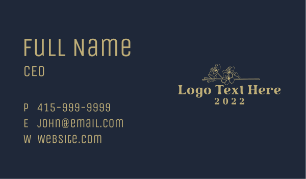 Feminine Floral Wordmark Business Card Design Image Preview