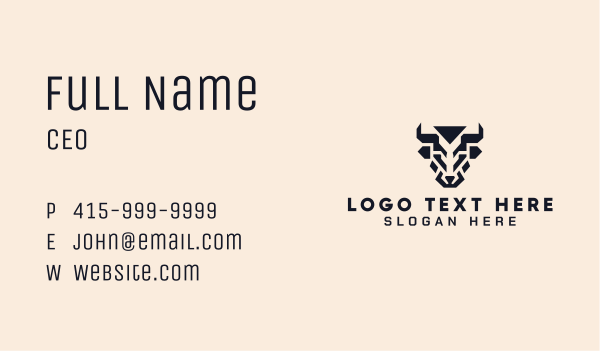 Wild Bull Animal Business Card Design Image Preview