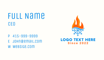 Fire Snow Thermal  Business Card Image Preview