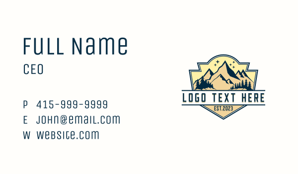 Adventure Mountain Camping Business Card Design Image Preview
